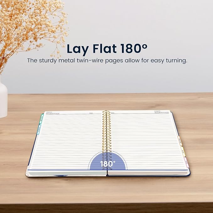 Large Spiral Notebook for Work, 8.5" x 11" Journal for Women, Cute 5 Subject Notebook with Removable Dividers & Tabs, College Ruled Lined Journal for Office and School, 280 Pages, Orchid Stillness
