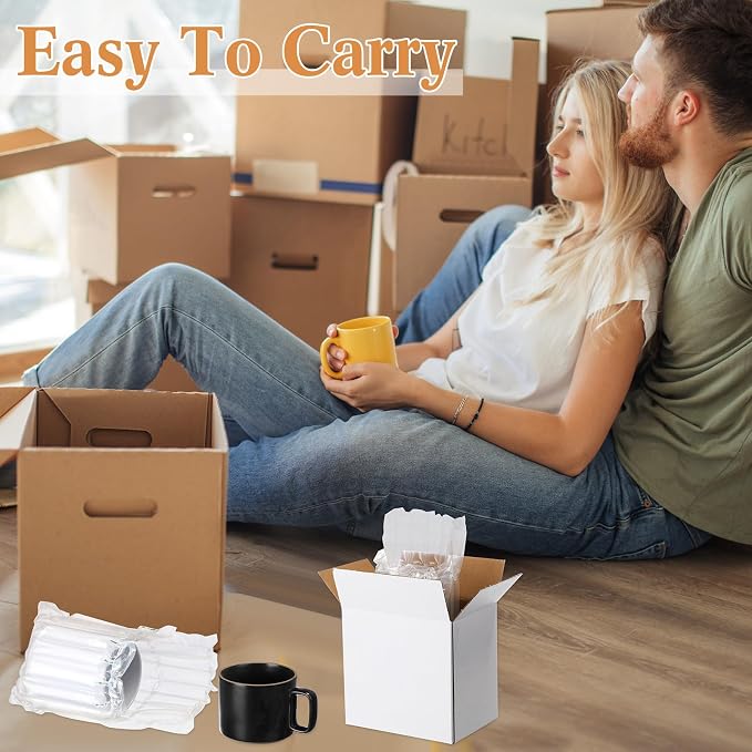 25 Sets Mug Shipping Boxes with Bubble Pouch for 15oz Mug,White | Cardboard Mailing Packaging 6x4x6", Protective Wrap for Fragile Items, Storing Wrapping Sublimation Coffee Cup Gifts