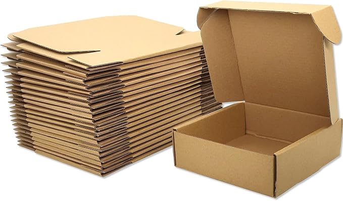 Small Brown Shipping Boxes for Small Business Pack of 25-8x8x4 inches Cardboard Corrugated Mailer Boxes for Shipping Packaging Craft Gifts Giving Products