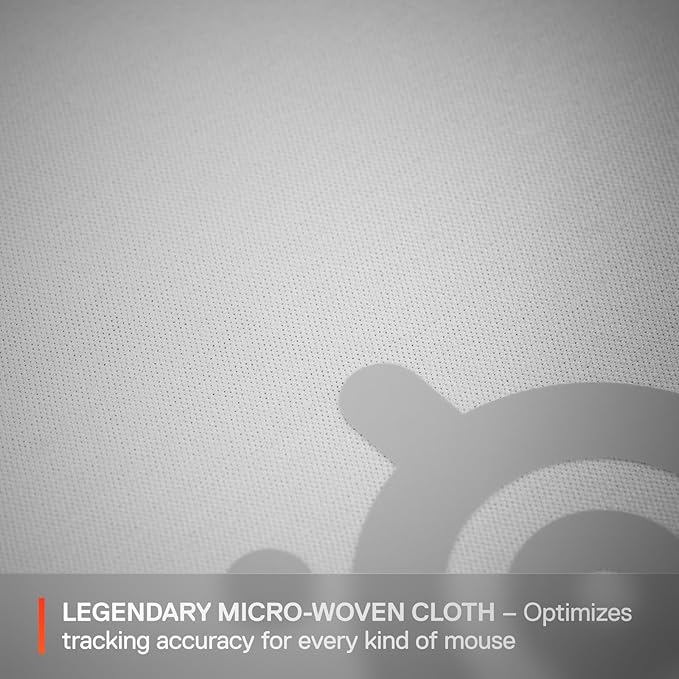 SteelSeries QcK Cloth Gaming Mouse Pad - Exclusive Micro-Woven Surface - Optimized for Gaming Sensors - Maximum Control - Size L - White