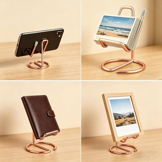 gianotter Rose Gold Phone Stand | Rose Gold Desk Organizer and Accessories, Phone Holder for Desk, Compatible with iPhones and iPads (Rose Gold)