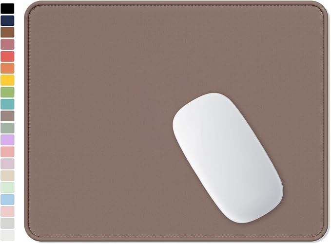 Hsurbtra Mouse Pad, Premium-Textured Square Mousepad 10.2 x 8.3 Inch, Stitched Edge Anti-Slip Waterproof Rubber Pretty Cute Computer Mat for Office Gaming Laptop Women Kids Dark Brown