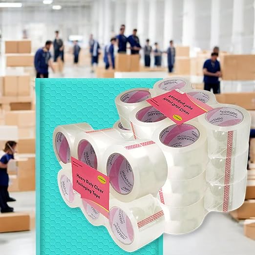 iMBAPrice 3 Inch Clear Packing Tape, 24 Rolls x 110 Yards Long Bulk Pack | Extra Wide, Heavy Duty, Strong Adhesive, For Moving, Mailing & Office Use