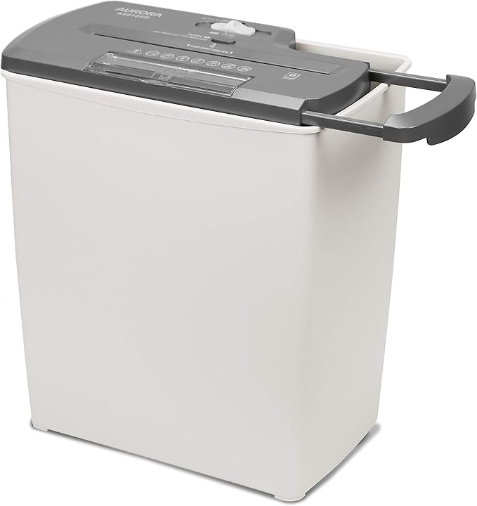 Aurora AS810SD 8-Sheet Strip-Cut Paper, CD and Credit Card Shredder Basket