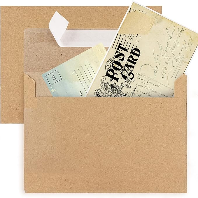 50pcs packed Kraft Envelopes, A7Envelopes, printable invitation envelopes,5x7 envelopes, suitable for weddings, invitations, photos, postcards, greeting cards, mailings