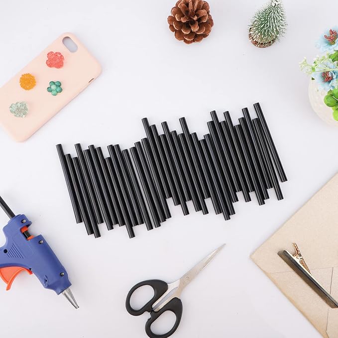 ENPOINT Black Hot Melt Glue Sticks, 36 Pack Mini EVA Sticks, 0.27in Diameter, 3.9in Length, for Craft, DIY, Decoration, Car Dent Repair, Gluing Project, All Temp, Wide Application