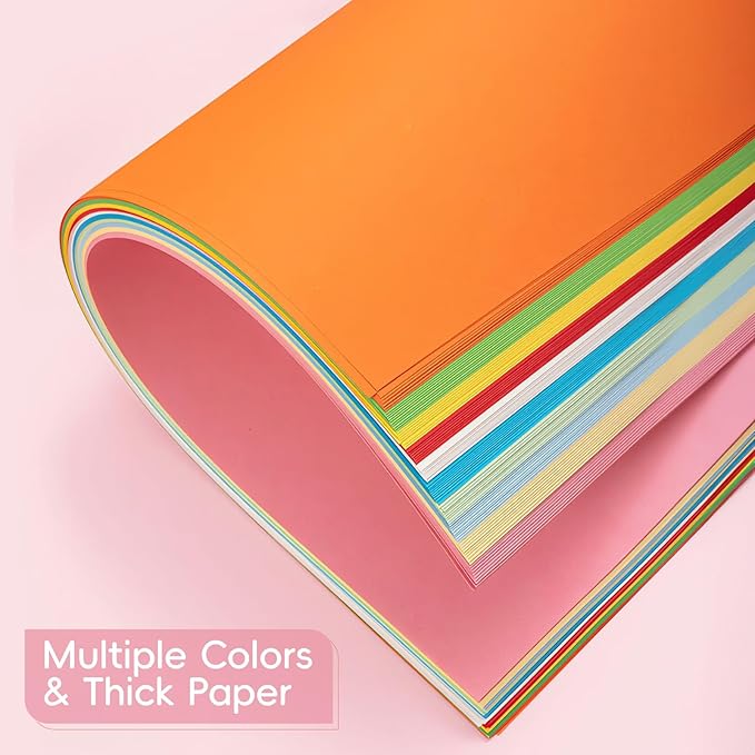 M&G 100 Sheets Colored Copy Printing Paper 10 Assorted Colors, 8.3 X 11.7 in Construction Paper for Card Making Scrapbooking School Office DIY Craft