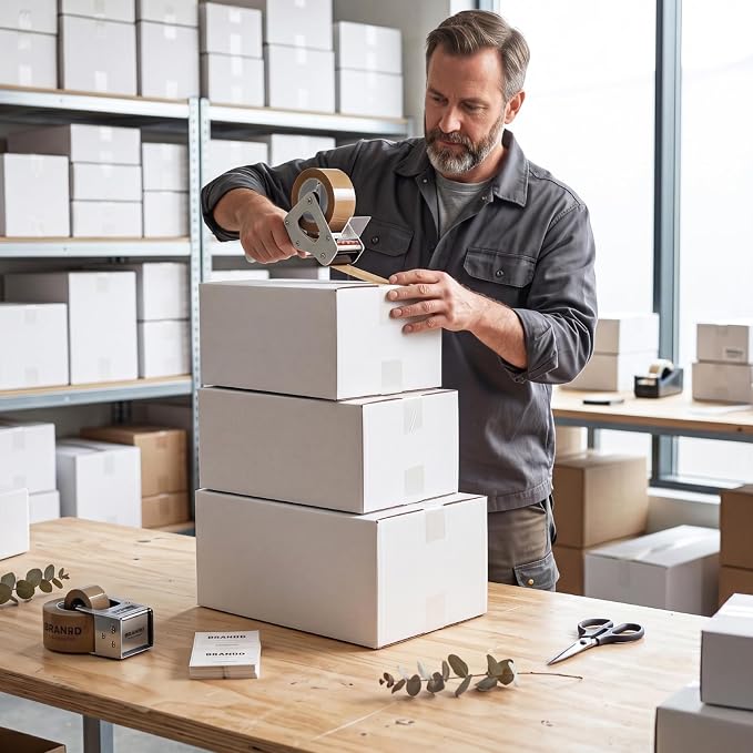 CRUGLA Assorted Sizes Shipping Boxes 30 Pack (10x7x5, 9x6x4, 8x6x4), White Corrugated Cardboard Mailers, Each 10 PCS Small Boxes for Small Business Packaging, Shipping & Storage