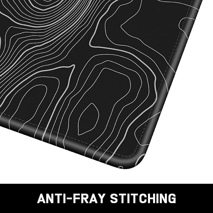 Mouse Pad, Minimalism Marble Style Computer Pad, Anti-Slip Rubber Mouse Mat with Stitched Edges for Gaming, Office, Laptop, PC, Women, 9" x 8" Thick 3 mm, Black Swirl