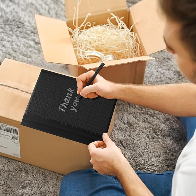 Metronic 9600 Pack Bubble Mailer 6x10 Inch Black Usable Size 6x9" Waterproof Padded Envelopes 9600PC per Pallet,Self-Seal Bubble Mailers Cushioning for Shipping,Jewelry Makeup Supplies, Packaging Bulk