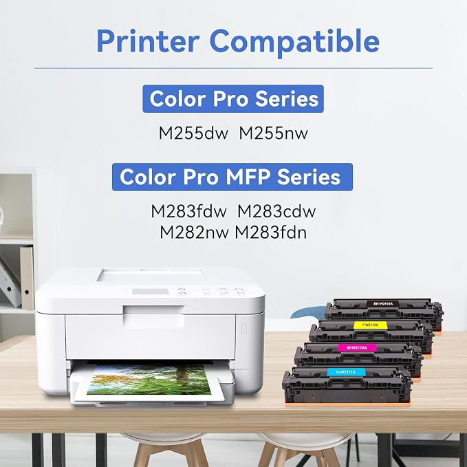 myCartridge SUPRINT Compatible 206A Toner Cartridges for HP 206A, 4 PK | Latest Chip Compatible with HP Color LaserJet Pro M255dw MFP M283fdw M283cdw M283fdn Printer for Office Use BCMY-W2110A