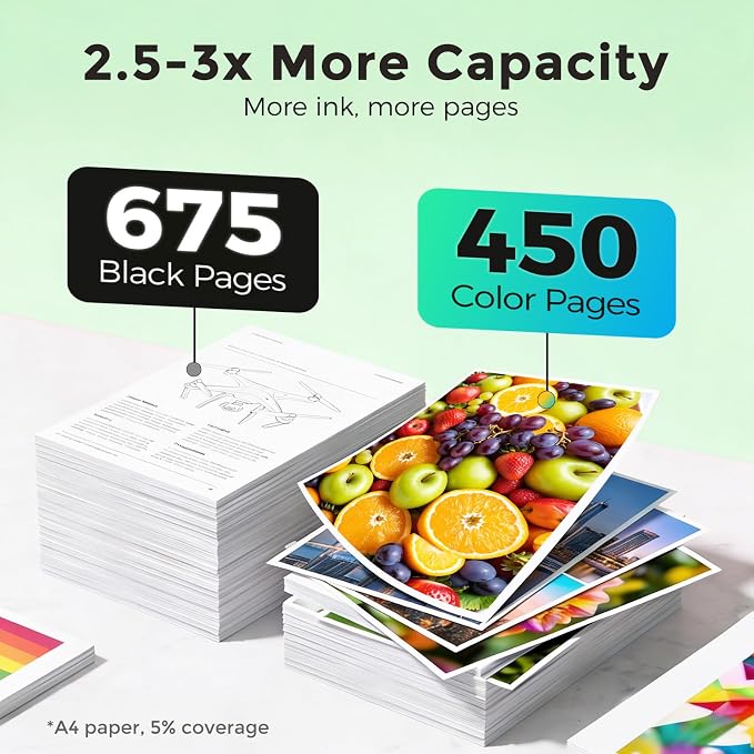 63XL Ink Cartridge Black Color Combo Pack Replacement for HP63 HP63XL HP 63 | XL 2-Pack for Envy 4520 4512 4510 Officejet 3830 5255 4655 4650 5258 5200 4652 5252 Deskjet 3630 3632 3633 2132 1112 Printer
