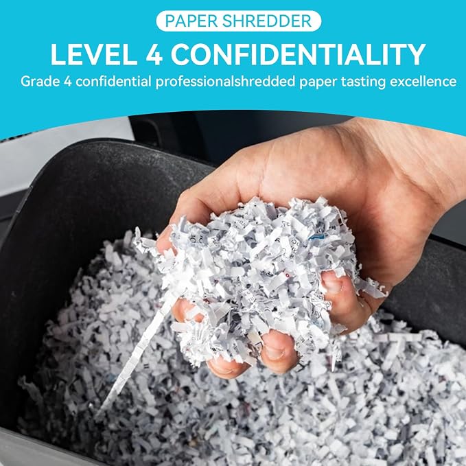 Heavy Duty Paper Shredder & Cross-Cut Document Shredder - 18-Sheet Capacity for Paper/Credit Cards, Quiet Operation with 5.28 Gal Pullout Bin & Casters for Home Office Use