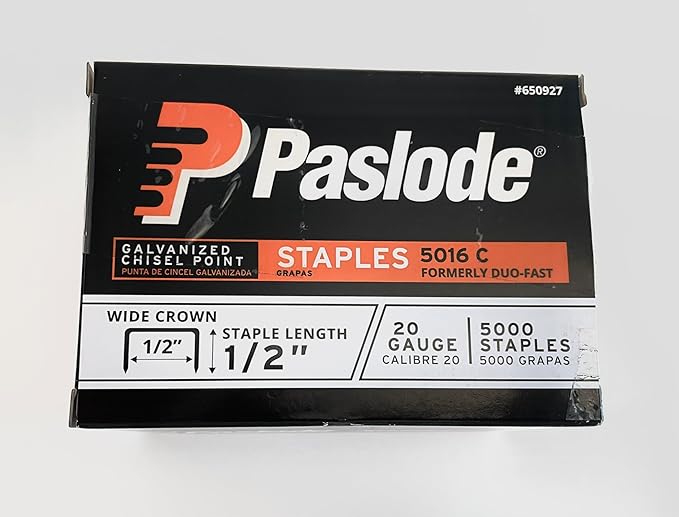 Duo-Fast 5016C 1/2" Length x 1/2" Crown 20 Gauge Staples 5000 per Pack (5223)