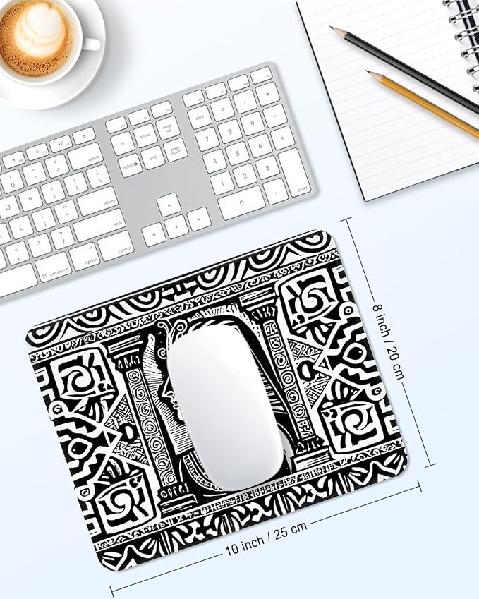 Mouse Pad, Cute Mouse Mat, 10" x 8", Abstract Painting | Square Waterproof Gaming Computer Mat, Textured Top, Stitched Edges, Non-Slip Rubber Base for Office Home Laptop Keyboard
