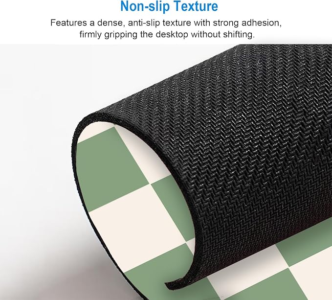 Square Green Mouse Pad Small, Checkered Computer Mouse Pads, Non-Slip Rubber Base Geometric Mousepad, Mouse Mat Home Office Decor Gifts, Coworker Gift