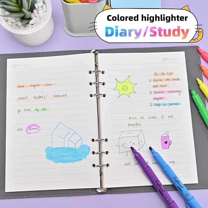 Assorted Colors Fluorescent Highlighters, 32 Count, with 120 Pcs Sticky Index Tabs, Chisel Tip Colored Highlighter Bulk, Quick Drying, Perfect for Students Adults Classroom, School, Office