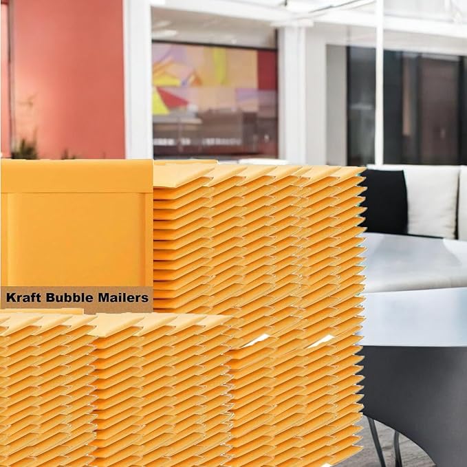 iMBAPrice Kraft Bubble Mailers 8.5x12 Inch, 200-Pack | #2 Self-Sealing Yellow Padded Envelopes for Shipping Books, Documents, Electronics & Small Business Packaging