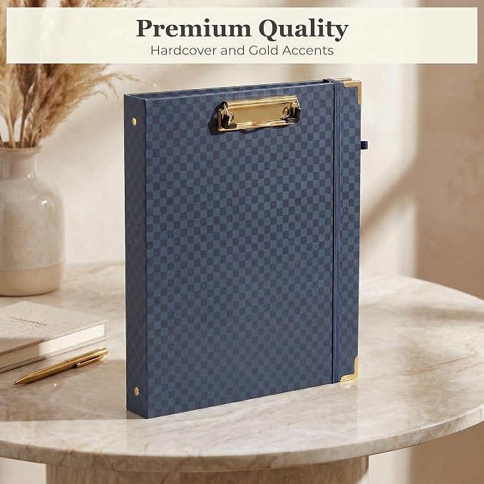 Aesthetic Clipboard Binder with Dividers - 3 Ring Organizer for Work | Sturdy Document Organizer, Clipboard Folder and Planner Folio for Streamlined School Projects, Notes and Office Productivity