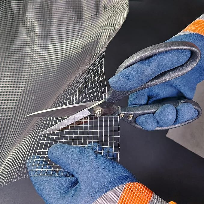 Heavy Duty Scissors 9'', All Purpose, Leather Scissors, Reinforced Stainless Steel Blades with Metal Handles for Home, Office, Easy Cutting Cardboard, Fabric, Carpet, Leather