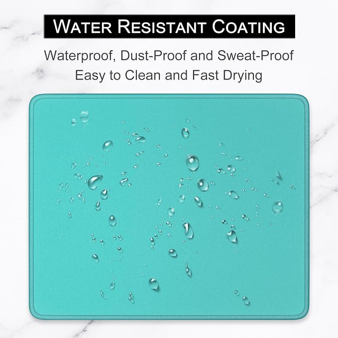 Hsurbtra Mouse Pad, Premium-Textured Square Mousepad 10.2 x 8.3 Inch, Stitched Edge Anti-Slip Waterproof Rubber Pretty Cute Computer Mat for Office Gaming Laptop Women Kids Malachite Green