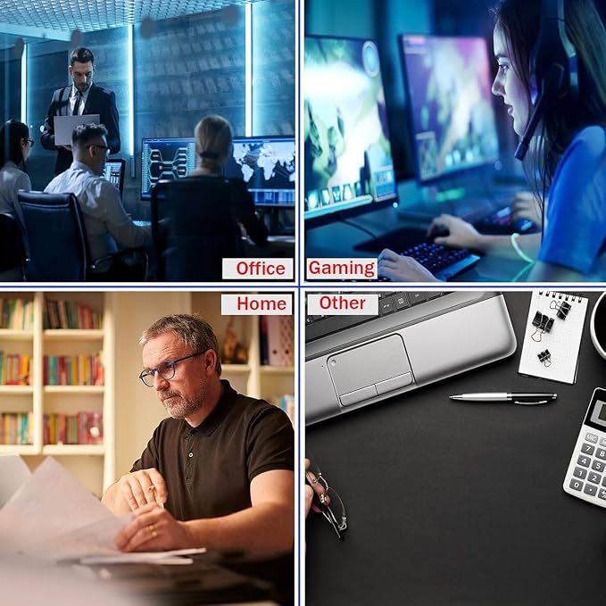 Large Gaming Mouse Pad, Waterproof Extra Large Big Mouse Pad with Stitched Edge, XXXL Non-Slip Black Computer Long Mousepad for Gamer, Office & Home, Wave Lines