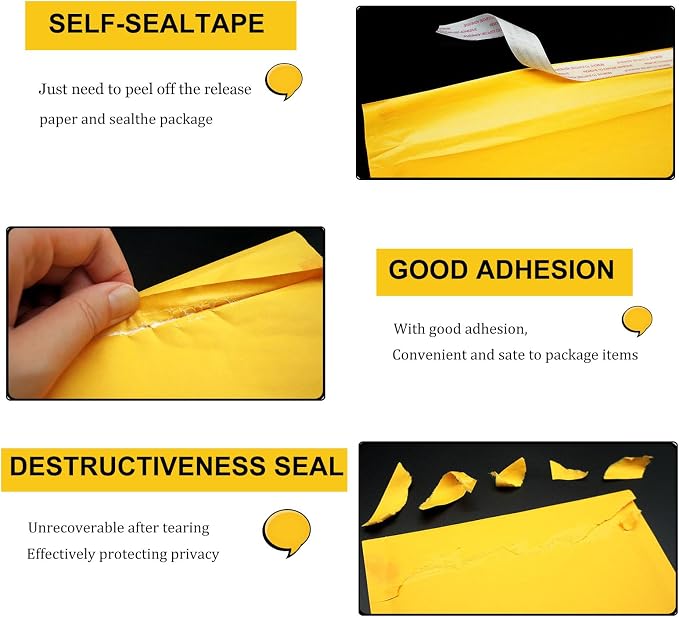 Bubble Mailers 6×9 Inch 10 PCS, Padded Envelopes Bubble Mailers, Self-Sealing Paper Envelopes for Packaging, Self-Seal Padded Mailing Envelopes