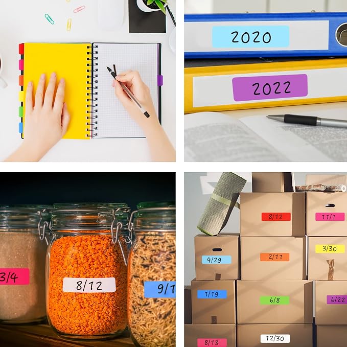 2800 Pcs Rectangular Color Coding Labels, 0.5" x 1.77" Price Stickers Garage Sale Stickers Square Removable Assorted Labels for File Folder Tabs Classrooms Offices Home Labeling Marking
