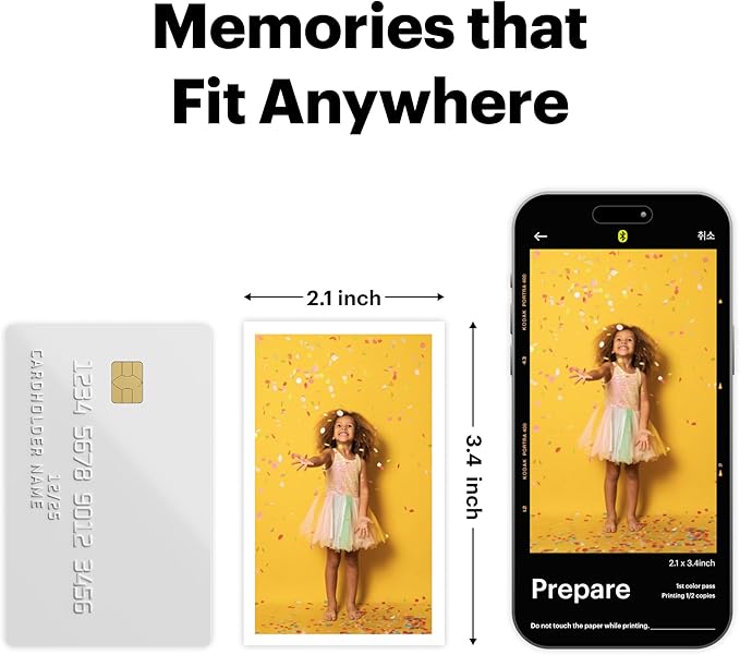 KODAK Mini 2 Retro 2x3 Portable Photo Printer, 38 Sheets, Bluetooth Smartphone Printer for iPhone & Android, Instant Color Prints, 4PASS Dye Sublimation, White