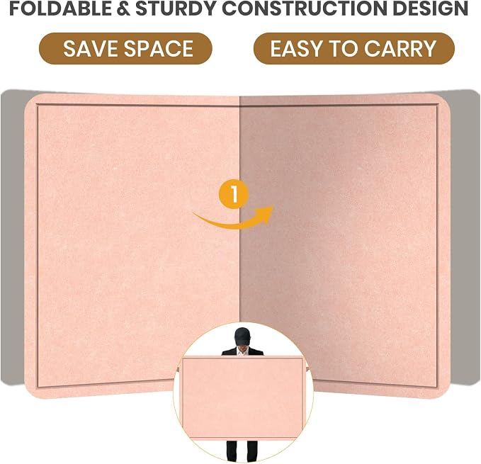 Large Bulletin Board 72" x 48" Felt Cork Board - Decor Pin Board, Pink | Cork Board Alternative for Wall, Foldable Self-Adhesive Vision Board Prayer Board with Pushpins for Home Office Classroom