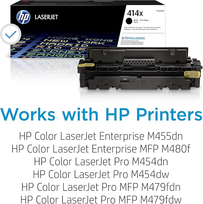 HP 414X High-Yield Black Toner Cartridge 2-Pack | Works with Color LaserJet Enterprise M455dn, MFP M480f, Pro M454, MFP M479 Series | W2020XD1