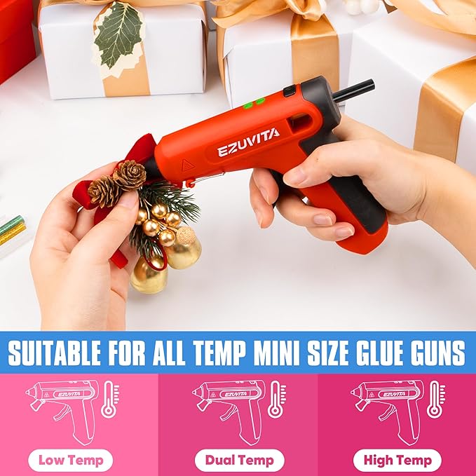 EZUVITA Mini Size Hot Glue Sticks, 0.27” Dia x 4” Long, 60-Pack Black Hot Melt Glue Gun Sticks for All-Temp Mini Glue Guns, Multipurpose for DIY Art Craft General Repairs, Festival Decorations
