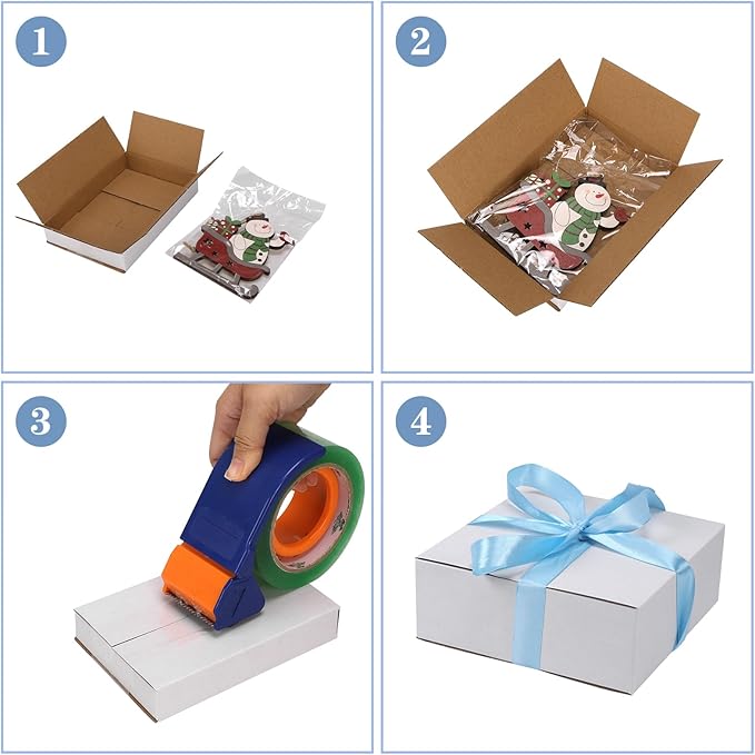 Hoikwo 6x4x1 Shipping Boxes Set of 30, White Corrugated Cardboard Box for Small Business for Packaging Mailing