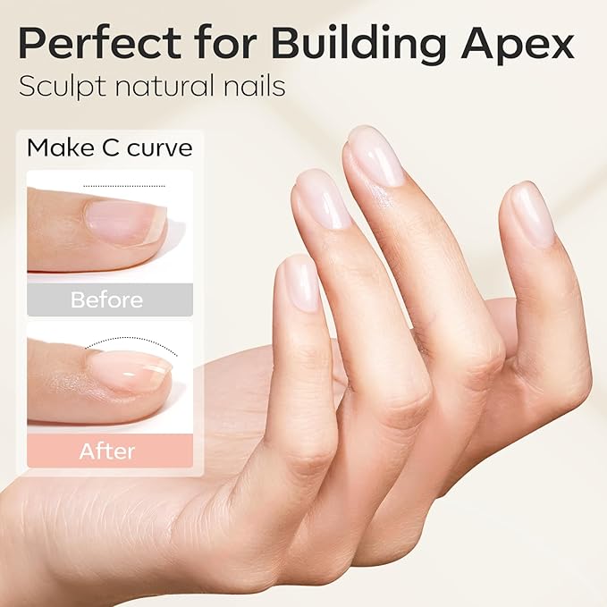 modelones Builder Nail Gel, 2 Pcs Clear Builder Nail Polish, 8-in-One Rubber Color Base Hard Gel for Apex Building Thickening Strengthener Extension DIY Home Salon Gifts LED Lamp Cured 10ml