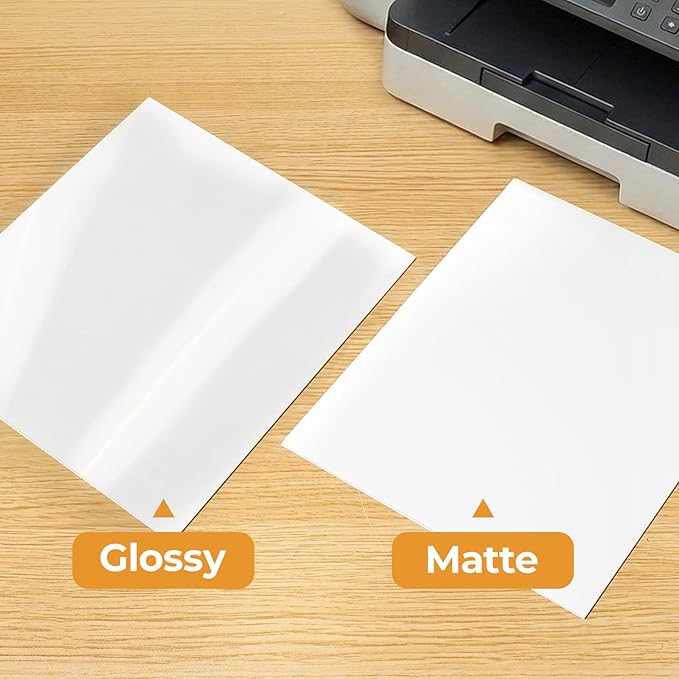 HTVRONT Printable Vinyl for Inkjet & Laser Printer - 10 Sheets Glossy White Printable Vinyl Sticker Paper Vivid Color Dries Quickly, 8.5"x11" Tear Resistant Printer Sticker Paper