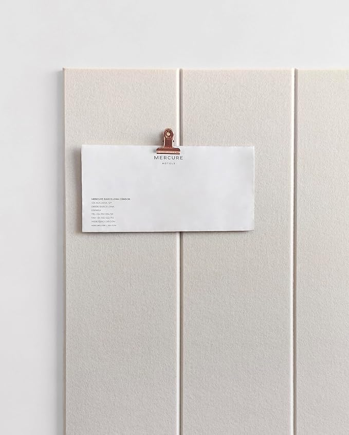 24"x47" Large Cork Board Alternative – 8 Pack Shiplap Felt Wall Tiles with Safe Removable Adhesive Tabs | Felt Bulletin Board Tiles for Walls Pin Board for Office, Home, Classroom, Kids Room - Beige
