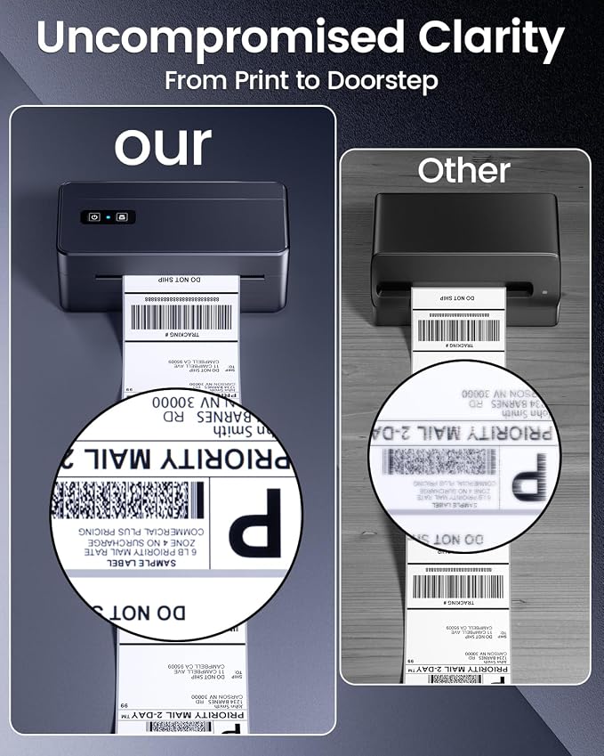 ASprink Bluetooth Shipping Label Printer, 4x6 Thermal Label Printer for Small Business, 2410-BT Thermal Printers Compatible with Android, iOS, Windows, macOS, Tiktok, USPS, Etsy