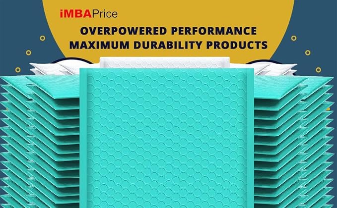iMBAPrice 100-Pack #4 (9.5" x 14.5") Premium Hot Teal Color Self Seal Poly Bubble Mailers Padded Shipping Envelopes (Total 100 Bags)