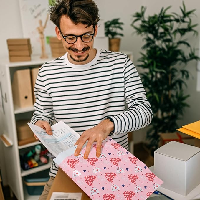 Oududianzi Poly Mailers 10x13, 100Pack Shipping Bags, Fashion Shipping Envelopes, Plastic Packaging Bags, Self-Seal Polymailers, Mailing Poly Bags for Business, Clothing (Simple Love)
