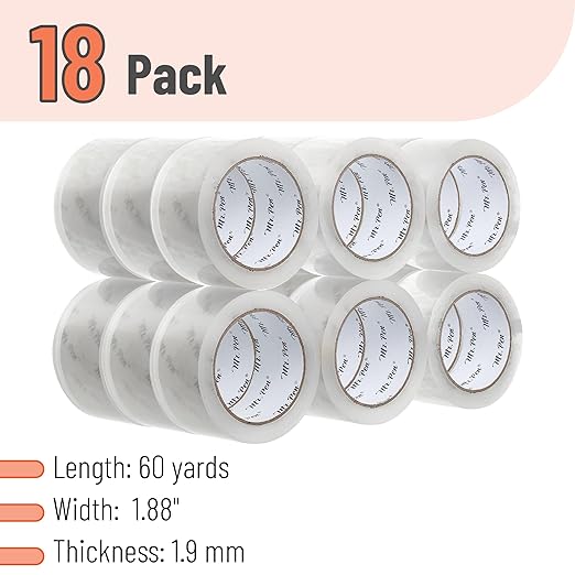 Mr. Pen- Packing Tape, 18 Pack, 2” Wide, 60 Yards, Shipping Tape, Packaging Tape, Clear Packing Tape Bulk