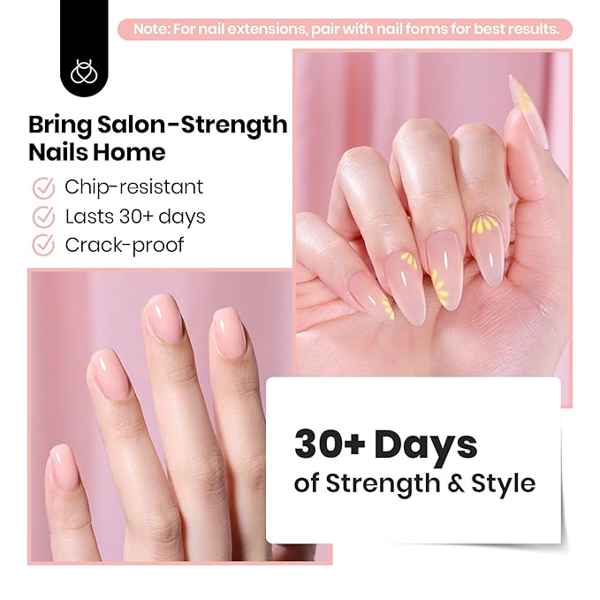 Beetles Builder Gel for Nails HEMA-Free,2 Colors Clear & Jelly Nude Building Gel,for Building Apex Strengthening Thickening Extension Sensitive Nails,Friendly for Beginners DIY UV Nail Salon at Home