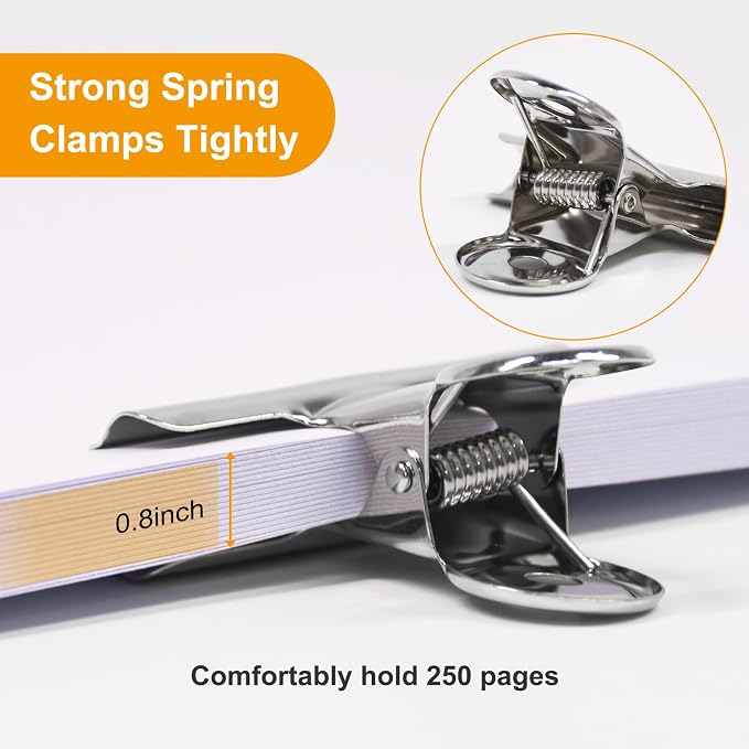 Coideal Large Bulldog Binder Paper Clips, 12 Pack Big Metal Bull Clips Silver Hinge Clip Clamps for Files Crafts, Food Bags, Drawing, Photo at Kitchen & Office (2 1/2 Inch)