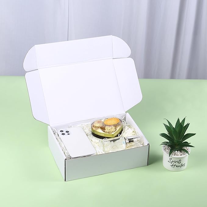 Small Shipping Boxes 9x6x3 Inch (25 Pack) - Sturdy White Corrugated Cardboard Boxes for Small Business, Ecommerce, Mailing & Packaging | Recyclable Gift & Storage Boxes