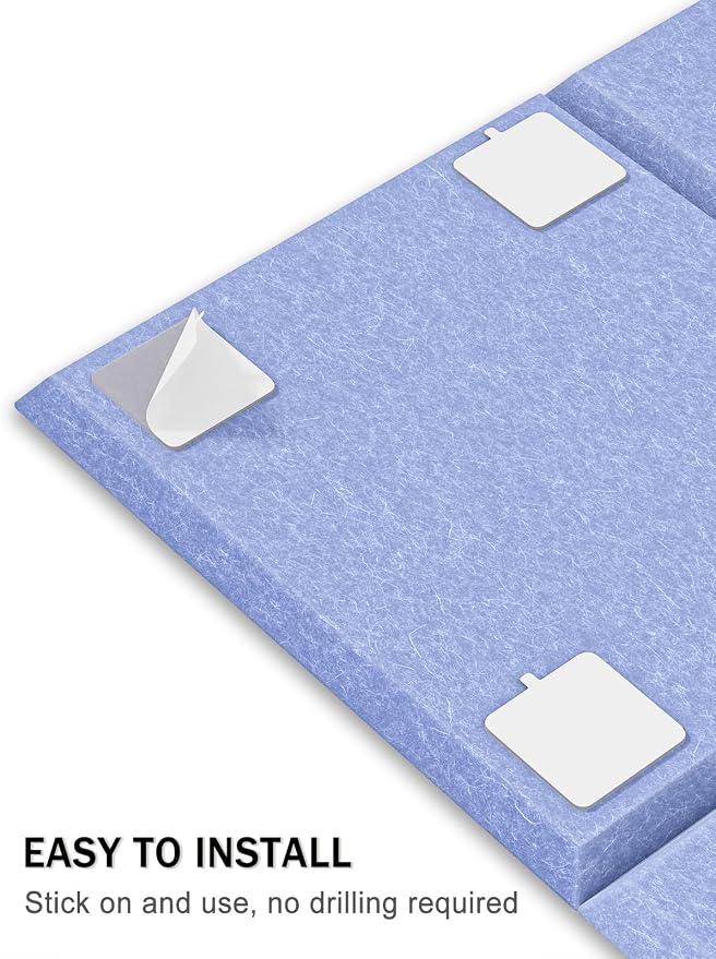 Hsurbtra Cork Board for Wall 24 x 18 Inch, 6 Pack Felt Bulletin Notice Board with Pushpins for Office Home School Farmhouse Wall Decor, Blue
