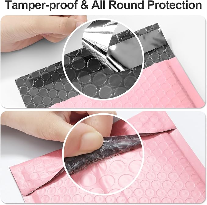 Famagic Bubble Mailers 8.5x12 Inch 25pc Light Pink Shipping Bags, Chic Packaging Bags For Small Business, Colored Padded Mailing Envelopes, Opaque Matte Self Seal Bubble Poly Mailers Bulk #2