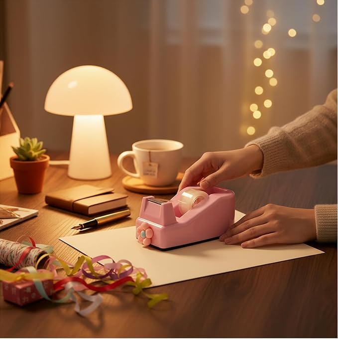 Tape Dispensers,Purple/Pink Tape Dispenser,Tape Dispenser Desk with Stable Weighted Base,Easy One-Hand Use for Scrapbook,Duct Tape & Packing Tape,Ideal for Vision Board Supplies,Office&School Supplies