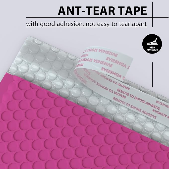 8.5x11 Inch Bubble Mailer 40 Pack, Waterproof Padded Envelopes with Strong Self-Seal Adhesive, Cushioning Shipping Bags with Bright Color for Small Business - Rose Red