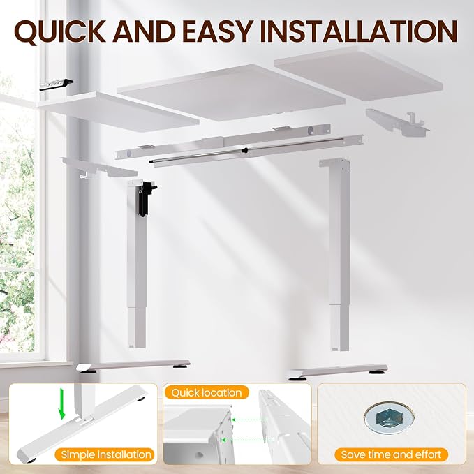 Veken 63" x 28" Super Large Standing Desk, Conference Room Tables, White | Height Adjustable Electric Computer Desk, Sit to Stand Up, Modern Workstation for Home Office, Writing, Gaming Study