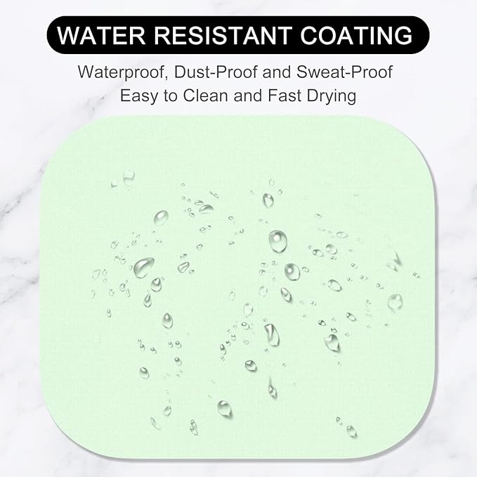 Hsurbtra Mouse Pad, Premium-Textured Small Square Mousepad 8 x 9 Inch Green, Thick 3 mm Anti-Slip Waterproof Rubber Pretty Cute Computer Mat for Office Home Gaming Laptop Men Women Kids