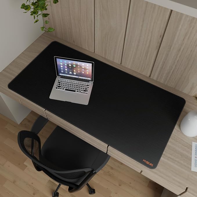 Mydours 48" x 24" Extended Gaming Mouse Pad, XXL Large Desk Mat (Black) | Superior Micro-Weave Surface, Water Resist Keyboard Mousepad with Non-Slip Rubber Base, Laptop Desk Pad for Office Home